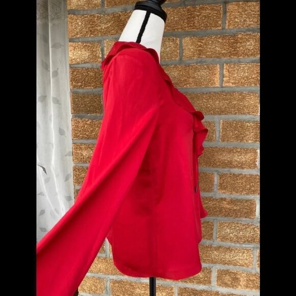 L'Academie The Ruffle Boho Blouse Cabernet small - Picture 5 of 10